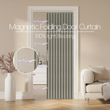 AJAZZ 100% Blackout Magnetic Door Curtain - Pleated Folding Accordion Closet Door Curtain - Invisible, Applicable for Bedroom & Living Room Doorway (Grey, 42" W x 78" L, 1 Panel) AJAZZ