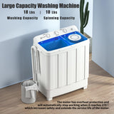 Auertech Portable Washing Machine, 28lbs Twin Tub Washer Mini Compact Laundry Machine with Drain Pump, Semi-automatic 18lbs Washer 10lbs Spinner Combo for Dorms, Apartments, RVs Auertech