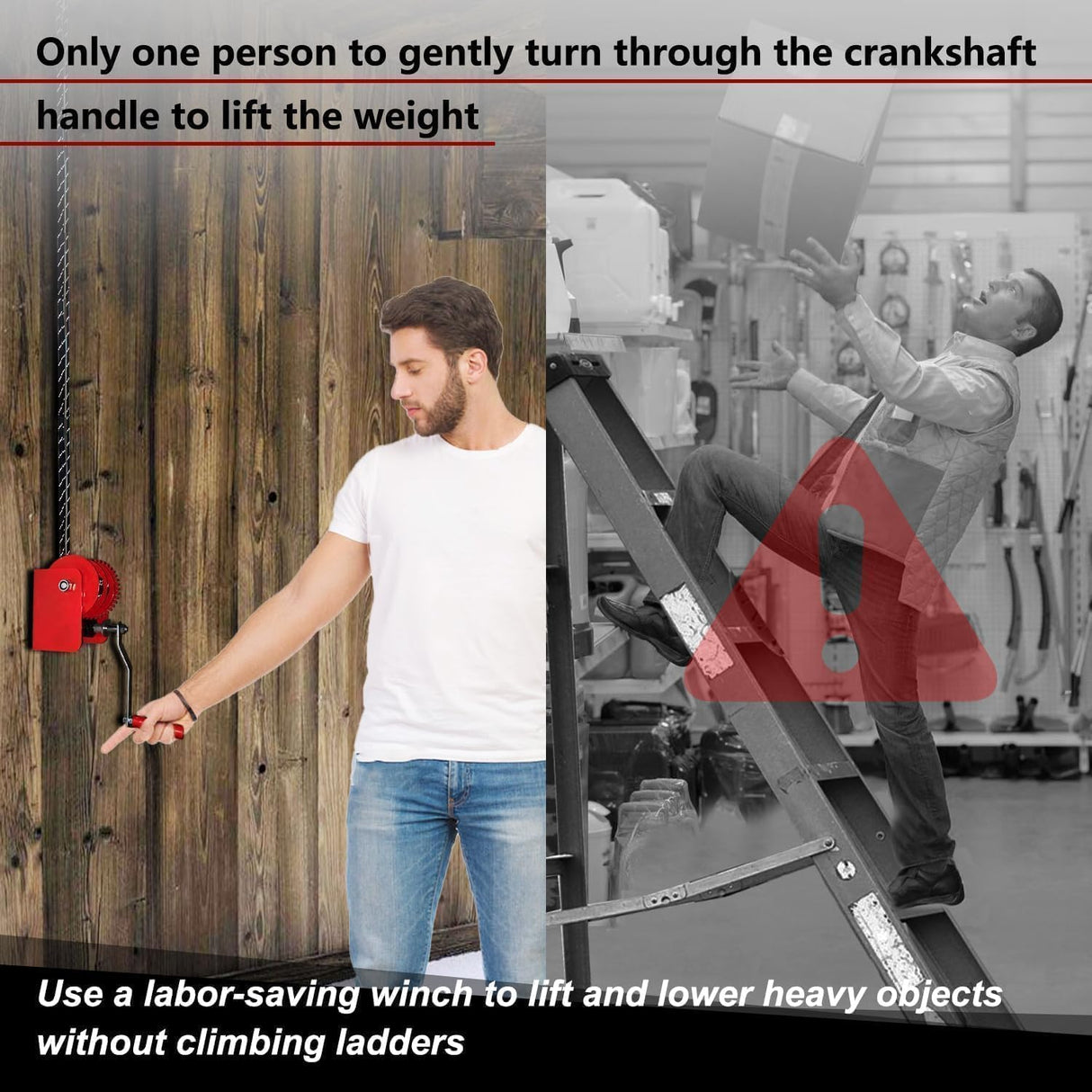 Overhead Garage Storage Lift Hoist, Heavy-Duty Ceiling Mounted Garage Storage Lift System for Organization Katywixu