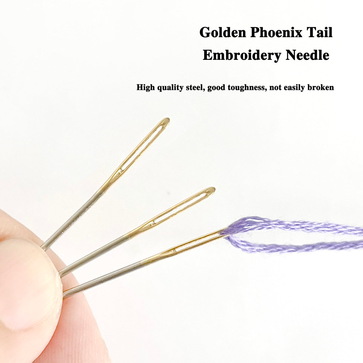Zhenqing 30-Pack Gold-Tipped Large Eye Embroidery Needles with Round Heads - 10 Each of Sizes 22, 24, 26 for Cross Stitch, Sewing, Quilting & Crafting（67503） Zhenqing