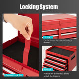 Goplus Tool Chest, 5 Drawers Rolling Tool Cabinet with Detachable Top Toolbox, Universal Lockable Wheels, Lock Bar, Protective Liner & Tool Rack, Metal Tool Storage Cart, Tool Box for Garage Workshop Goplus