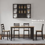 Signature Design by Ashley Gesthaven Contemporary Counter Height Dining Table with 3 Shelves and Trestle Base, Light Brown & Dark Brown Signature Design by Ashley