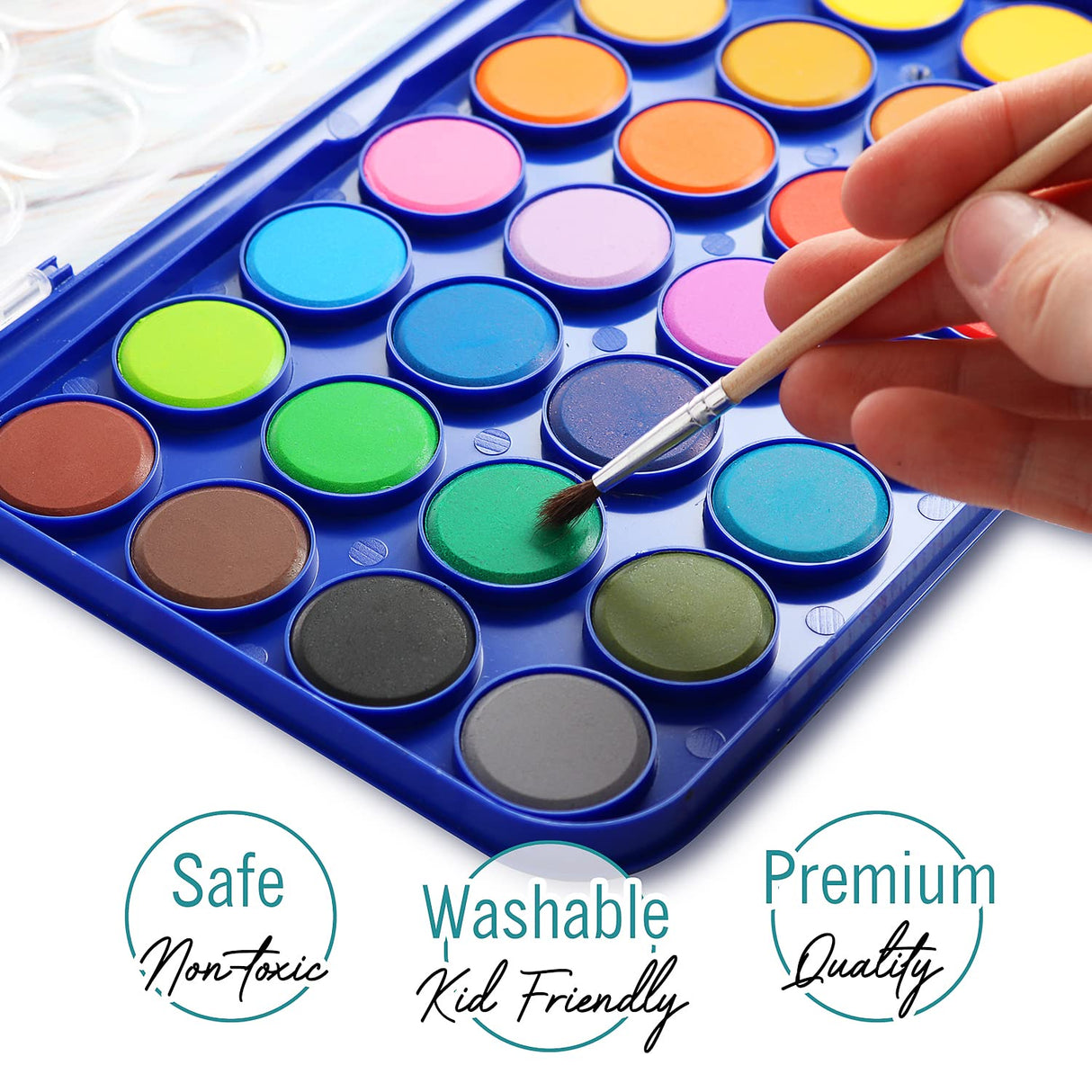 2 Pack Watercolor Paint Set 12 Vivid Colors Includes Watercolour Mixing Palette and 2 Brushes, Perfect For Artists, Beginner Painters, Kids and Adult Painting Ultimate Stationery