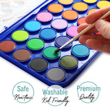 2 Pack Watercolor Paint Set 12 Vivid Colors Includes Watercolour Mixing Palette and 2 Brushes, Perfect For Artists, Beginner Painters, Kids and Adult Painting Ultimate Stationery