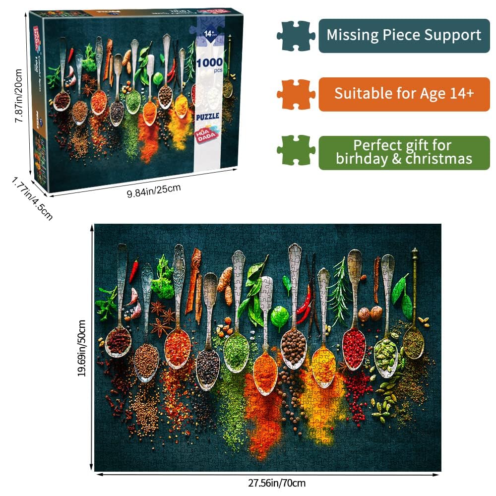 Jigsaw Puzzles for Adults 1000 Piece Puzzle for Adults 1000 Pieces Puzzle 1000 Pieces-World Spices HUADADA