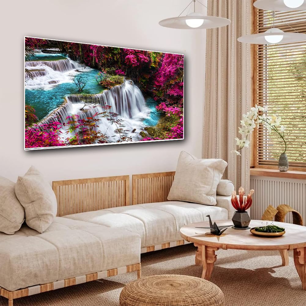 2 Pack Diamond Painting Kits，Large 5D DIY Lake Waterfall Diamond Painting Kits for Adults，DIY Full Drill Crystal Rhinestone Arts and Crafts，Gem Art Painting with Diamond Home Wall Decor (28X16inch) OFRKE