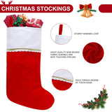 Subyan 12 Pack Felt Christmas Stockings, 19 Inches Red and Green Christmas Stocking Hanging Ornaments with Gold Trim for Family Christmas Holiday Decorations DIY Craft Large Xmas Stocking Subyan