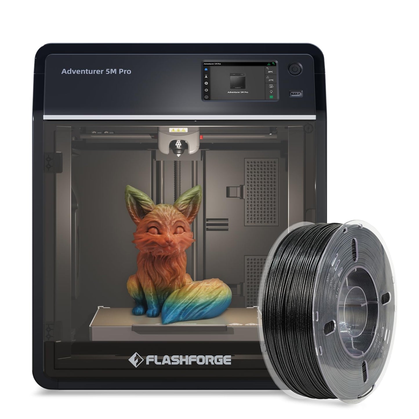 FLASHFORGE Adventurer 5M Pro 3D Printer with ASA CF Black 1kg - WoodArtSupply