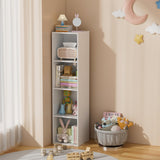 Nestwise 4 Tier Bookshelf, Freestanding Corner Storage Shelve Book Case for Narrow Space, 4 Cube Storage Organizer Small Bookcase for Home Office Living Room (White, 4 Cube) Nestwise