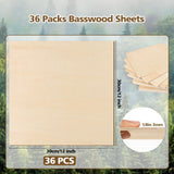 Adrattnay Basswood Sheets 1/8 x 12 x 12 inch - 3mm Basswood Sheets Plywood Sheets, 36Pcs Square Unfinished Wood Board for DIY Crafts, Laser Cutting, Wood Burning, Painting, Model Carving Adrattnay