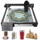 LONGER RAY5 20W Higher Accuracy Laser Engraver and Cutter, 130W Laser Engraving Cutting Machine can Cut 0.05mm Metal and Engrave Hundreds of Colors On Metal Steel 3.5"Touch Screen for DIY Longer