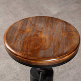 LOKKHAN Set of 2 Industrial Bar Stool-Height Adjustable Swivel Wood and Metal Bar Stool,Farmhouse Stool,Extra Tall Pub Height,23"-29" LOKKHAN