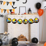 TENDFINE 24 Sets Halloween Night Suncatcher Craft Kit DIY Bat Ghost Tissue Sign Paper Art Craft Activity Halloween Ornament Home Classroom Window Decoration TENDFINE