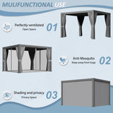 Aoxun Louvered Pergola 10 x 12ft Outdoor Aluminum Pergola with Adjustable Roof for Gardens, Decks and Backyards, Gray Aoxun