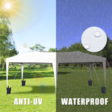 Easyzon 10'x20' Ez Pop Up Canopy Tent Commercial Instant Portable Folding Market Shelter Ez-up Canopies Outdoor White Gazebo with 4 SandBags, 6 Stake&Rope Easyzon