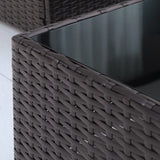 Outsunny 7-Piece Patio Furniture Set, Outdoor Wicker Conversation Set, All Weather PE Rattan Sectional Sofa Set with Cushions and Tempered Glass Top Coffee Table, Pillows, Cream White Outsunny