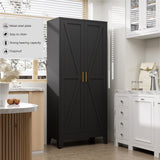 Bevivog 71" Kitchen Pantry Cabinet, Metal Storage Cabinet with 2 Doors and 4 Adjustable Shelves, Farmhouse Tall Metal Pantries Cabinets Storage for Kitchen, Home Office, Living Room, Dining Room Bevivog