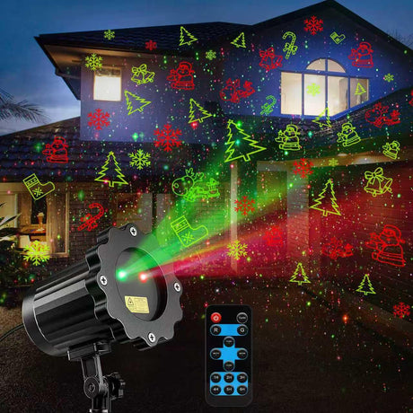Brighter Laser Christmas Decorations Lights Projector Outdoor, 2025 Upgraded HD 8 Patterns 2 Colors Star Show Holiday Projector, Christmas Halloween Decor Light Show for Outside, Garden, Party ECOHDT