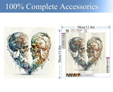 JFYHAB Diamond Painting Kits for Adults DIY 5D Love Diamond Art Paint with Round Diamonds Full Dril Gem Skull Art Painting Kit for Home Wall Decor Gifts 12x12inch JFYHAB