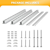 WALMANN Overhead Tote Storage Rail System, Garage Ceiling Bin Storage Rack Heavy Duty Adjustable Tote Slide Rails(White, Bins not Included) WALMANN