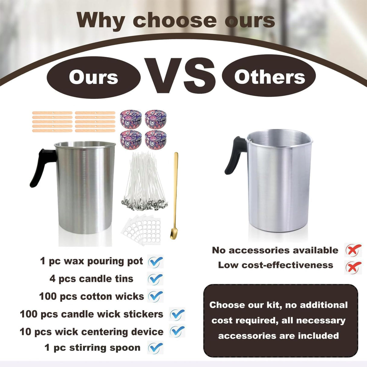 Candle Making Pouring Pot 3L Candle Wax Melting Pot Large Candle Pouring Pitcher Heat-Resistant Handle Dripless Pouring Spout Candle Jars, Wicks, Stickers Wicks Holders Large Candle Pouring Pot Phinicco