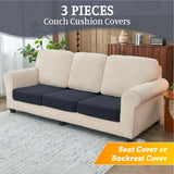 BT.WA Sectional Couch Covers for Sofa Cushion L Shaped Couch Cover Washable Soft Couch Cushion Covers Stretch Sofa Slipcovers(3-Piece for Sofa Seat or Backrest, Dark Grey) BT.WA