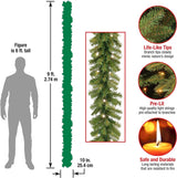 National Tree Company Pre-Lit Artificial Christmas Garland, Green, Norwood Fir, White Lights, Battery Operated, Christmas Collection, 9 Feet National Tree Company