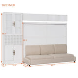 Harper & Bright Designs Queen Size Murphy Bed, Wall Bed with Sofa, Shelves USB & Light, White Harper & Bright Designs