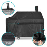 iCOVER Offset Smoker Cover 60 inch Charcoal Pellet Grill Cover Heavy Duty Waterproof 600D BBQ Smoker Cover for Brinkmann for Char-Broil for Weber for Nexgrill for New Braunfels for Oklahoma Joe's i COVER