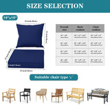 Comcaver Outdoor Chair Cushions 24x24 Inch, Waterproof Fade Resistant Deep Seat and Backrest Cushion Set for Patio Furniture, Navy, 1 Set Comcaver
