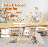 Utopia House 8 in 1 Pikler Triangle Set with Detachable Seesaw for 1.5-6 Years Old, Montessori Climbing Set, Toddler Climbing Toys Indoor Climbing Gym, Kids Climbing Toys, All Natural Wood Utopia House