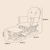 Storkcraft Premium Hoop Glider & Ottoman (Black with Light Gray) — GREENGUARD Gold Certified, Wood Craftsmanship, Convenient Storage Pockets, Smooth-Gliding Chair for Nursery, Multi-Award-Winning Storkcraft