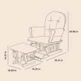 Storkcraft Premium Hoop Glider & Ottoman (Espresso/Gray) — GREENGUARD Gold Certified Nursery Glider, Solid Wood Craftsmanship, Smooth-Gliding Nursery Chair and Ottoman, Award-Winning Storkcraft
