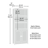 Sauder Cottage Road Library with Doors/Book shelf, L: 29.29" x W: 13.98" x H: 71.5", Mystic Oak finish Sauder