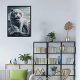 DIY Diamond Painting for Adults and Kids, White Tiger Diamond Painting Kit, Animal 5D Diamond Painting Diamond Art, Home Art Crafts 8x12 Inch Champi