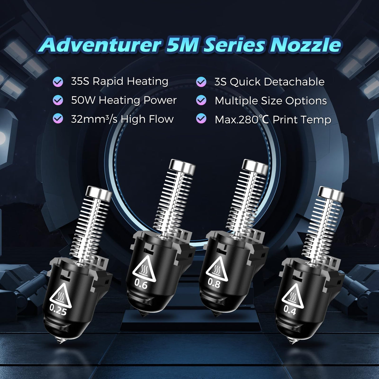 FLASHFORGE Adventurer 5M Pro 3D Printer and FLASHFORGE Adventurer 5M Pro 3D Printer Nozzle Assembly(0.25mm) FLASHFORGE