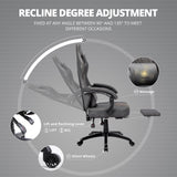 Dowinx Gaming Chair Breathable PU Leather Gamer Chair with Pocket Spring Cushion, Ergonomic Computer Chair with Massage Lumbar Support,Adjustable Swivel Task Chair with Footrest(Gray) Dowinx