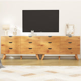 EazeHome Dresser for Bedroom with 6 Drawers, Rustic Brown Modern Wide Chest of Drawers, Large Wooden Storage Organizer for Living Room, Hallway, Entryway EazeHome