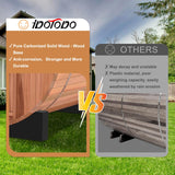 iDOTODO Outdoor Barrel Steam Sauna, 4-6 Person Wood Sauna Room with 6kw Harvia Electric Heater with Sauna Stone, Canadian Helmock Wooden Sauna, Sauna Accessories and Asphalt Shingle Roof (Red Ceder) iDOTODO