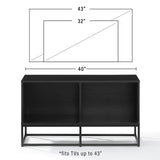 Crosley Furniture Enzo Medium Vinyl Record Storage TV Stand and Entertainment Center, Media Console, Black Crosley Furniture