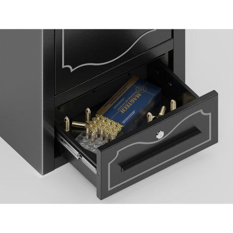8-Gun Capacity Steel Rifle Safe for Long Guns and Pistols with Digital Lock Quick Access System, Removable Shelf,Scoped Rifle Gun Rack,LED Lighting,Bottom Drawer, Cold Rolled Steel Security Cabinet WEALTHGIRL