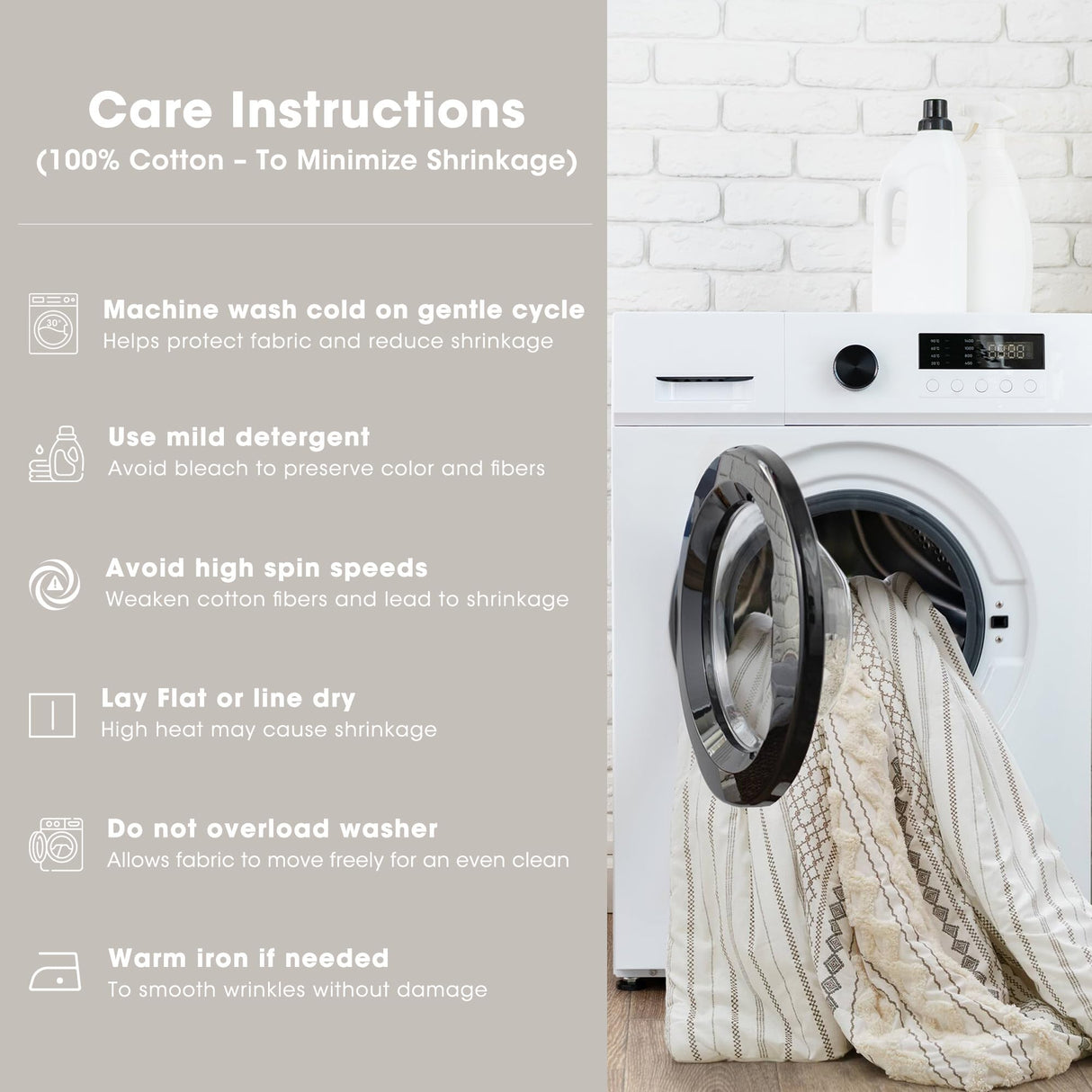 INK+IVY Imani 100% Cotton SINGLE PANEL Curtain Tufted Chenille Stripe Geometric Print Mid-Century Look Rod Pocket Top Drape for Living Room, Privacy Window Treatment for Bedroom, 50" x 84", Ivory INK+IVY