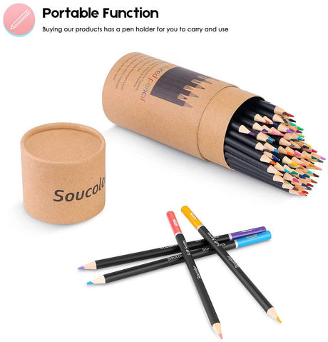 72-Color Colored Pencils for Adult Coloring Books, Soft Core, Artist Sketching Drawing Pencils WoodArtSupply