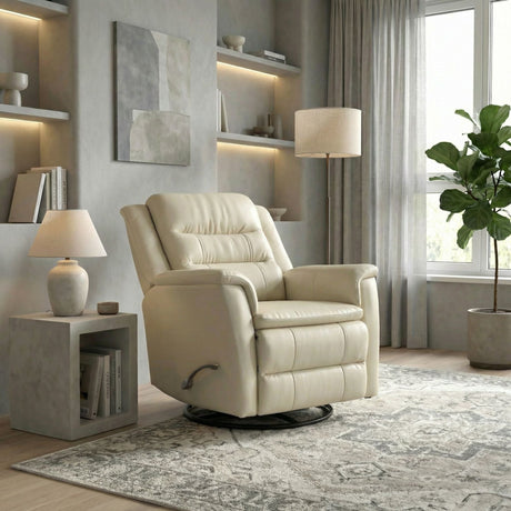 Swivel Recliner With Manual Adjustable Footrest HouseOfZazla