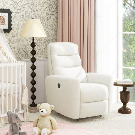 Bloomy - High Back Power Recliner Motion Chair - Chiffon White HouseOfZazla