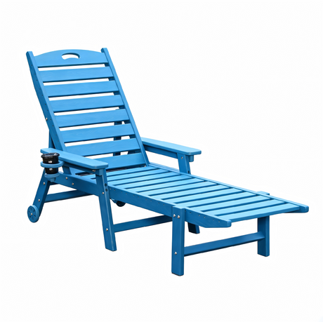 HDPE Chaise Lounge Chair Outdoor with Adjustable Backrest HouseOfZazla
