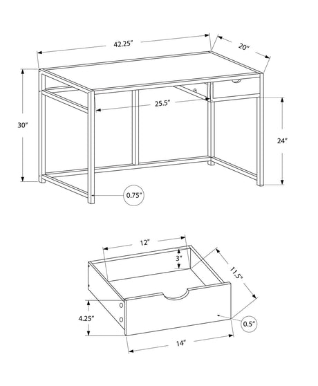 Computer Desk for Home Office, Laptop, 1 Storage Drawer, Contemporary & Modern HouseOfZazla