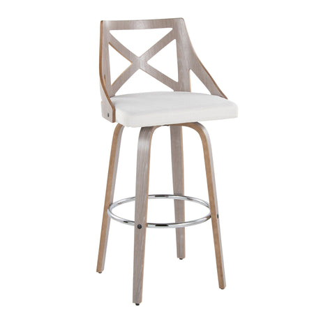 Charlotte - Farmhouse Fixed Height Bar Stool With Round Footrest (Set of 2) HouseOfZazla