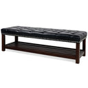 Bedroom End Of Bed Bench Tufted Upholstered End Of Bed Bench End Of Bed Entrance Shoe Bench With Nailhead Trim And Shelf Bedroom Upholstered Bench Living Room Shoe Rack Footstool HouseOfZazla