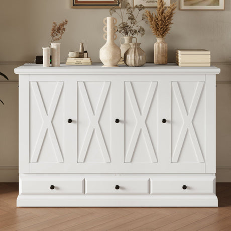 Solid Pine Murphy Bed Chest Cube Cabinet Bed With Charging Station And Large Storage Drawer For Home Office Or Small Room HouseOfZazla